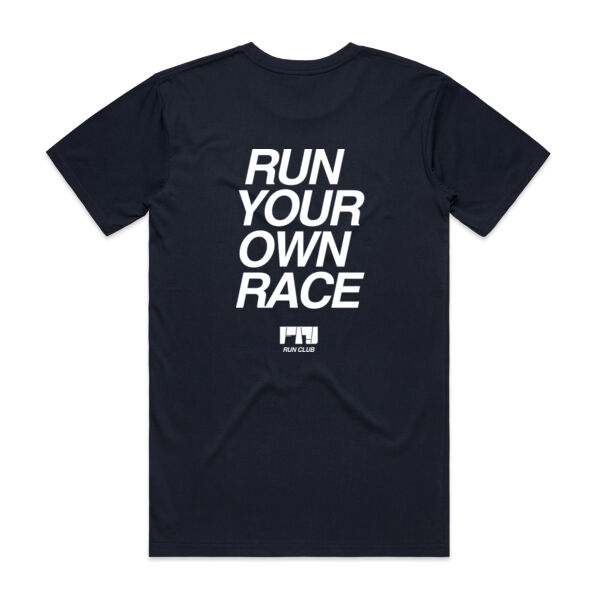 FTY Navy Run Your Own Race Statement Tee - Mens/Unisex Thumbnail